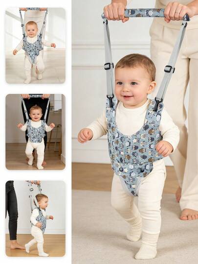 1 pieza Nuevo arnés asistente de caminata para bebés e infantes, chaleco de cesta estampado para todas las estaciones para caminar con bebé, correa de caminata multifuncional para infantes, entrenador de caminata de mano para niños, cinturón de para aprender a caminar para bebés