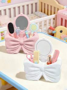 1个北欧风不对称蝴蝶结化妆刷架，专为收纳化妆品而设计，可用作化妆刷整理架，提升房间美感，适用于婴儿房、卧室、儿童房、家居装饰，提供节省空间的收纳方案。 - 彩色 - 查看 5