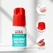 KISS PowerFlex Maximum Speed Nail Glue - Fast Drying Adhesive For Glue-On Nails &Amp; Repairs With Nozzle Tip Applicator, Ideal For Tips &Amp; Wraps, Net Wt. 0.10 Oz (3g) - ColorA - 查看 2