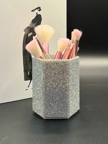 1pc Sparkling Crystal Makeup Brush Holder, Cosmetic Tool Organizer, Pen Holder, Desk Decor, Birthday Party Holiday Gift, Diamond Decorative Art, Halloween, Christmas, Thanksgiving, For Family And Friends,Room Decor - Multicolor - View 6