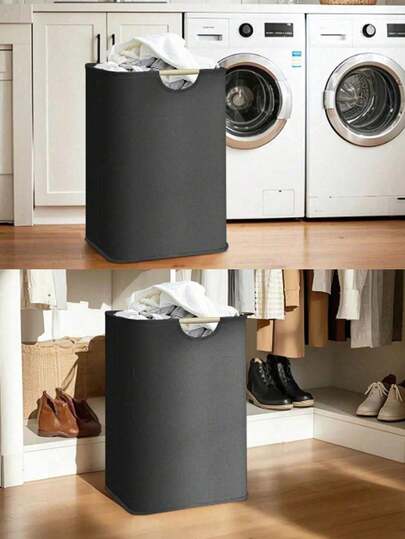 1pc Dirty Clothes Basket, Foldable Handheld Fabric Laundry Hamper For Bedroom, Bathroom, And Home Organization, Lightweight And Breathable Laundry Bin With Easy Carry Handle, Space-Saving Collapsible Design, Fabric Hamper Ideal For Closet, Dorm, Laundry Room, And Travel Use, Tidy Wardrobe And Bath Accessories, Neutral Tone, Compact Fold-Away Design For Compact Spaces, Supports Sorting, Quick Tidy-Ups, Reliable Everyday Use