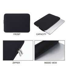 1pc Solid Color Casual Laptop Sleeve Bag For 11.6/12.5/13.3/14/15.4/15.6 Inch Notebooks - Black - View 8