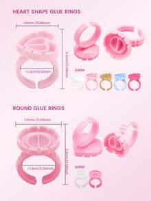 Disposable Heart & Round Lash Glue Holder , Adjustable Plastic Glue Holder Holder For Eyelash Extension Application - Multicolor - View 6