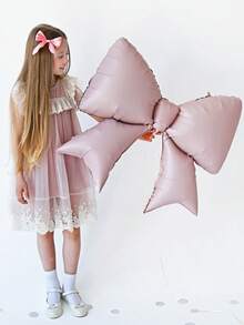 2/6pcs Large Matte Cream Blue, Gold, Red, Purple, Pink Bow-Shaped Foil Balloons, Suitable For Birthday Party, Anniversary, Wedding, Valentine's Day, Baby Shower, Bridal Shower, Mother's Day Party Decoration - Multicolor - View 6