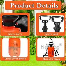 5L Garden Pressure Sprayer – Portable Hand Pump Chemical Spray Bottle NEW - Orange - View 5