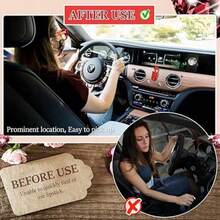 1 Set Car Vertical Lipstick Holder, Sparkling Thermal Lipstick Rack With Rhinestones, Car Interior Accessories Fit For Most Vehicles - A - View 4
