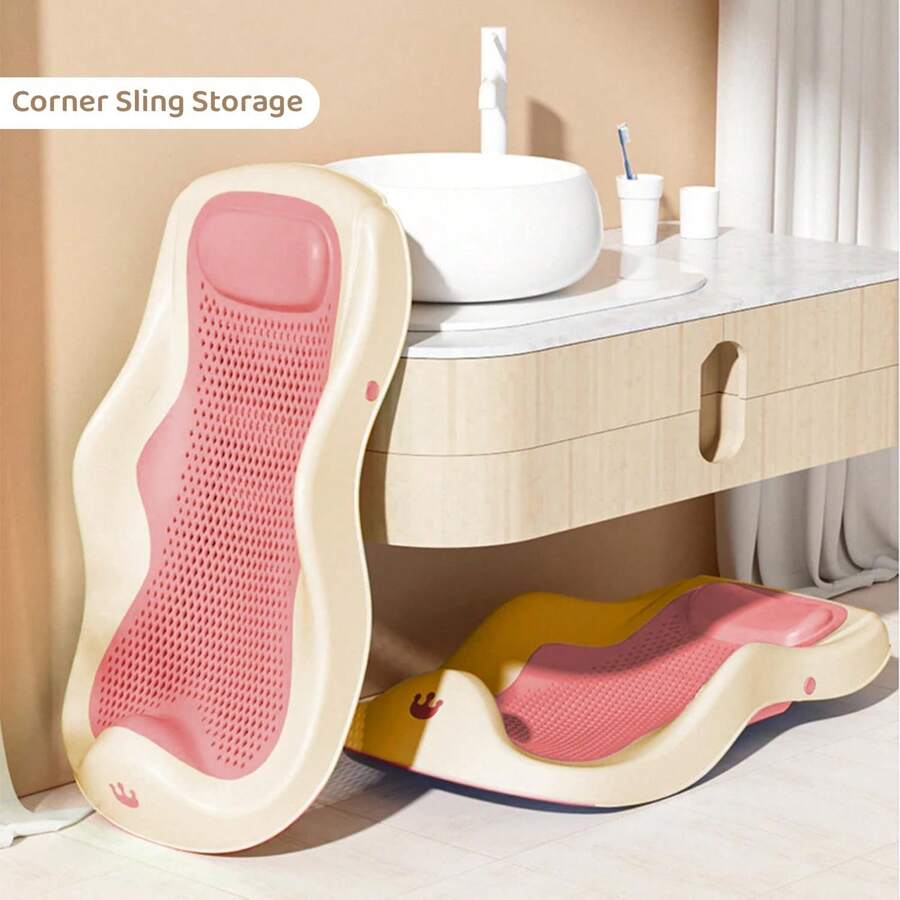 Infant Bath Tub - Non-Slip Bath Chair With Safety Backrest, Strong Suction, Comfortable Design (Comes With Adhesive Hooks) - Multicolor - View 1