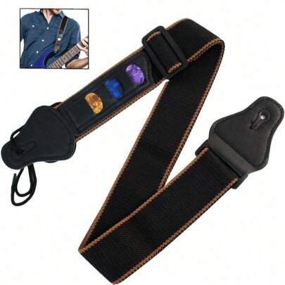 Correia para Violão e Guitarra com Porta Palhetas – Conforto e Praticidade no Palco
