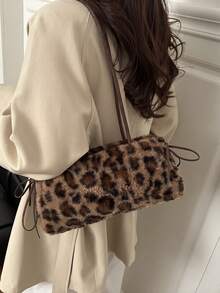 New Fashionable Leopard Print Handbag, Suitable For Parties, Outings, Vacations, Shopping And Daily Use, Can Store Coins, Phones, Also Suitable As A Work Bag For White-Collar Workers, College Students And Office Workers, Elegant Ladies Bag - Coffee - View 4