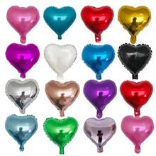 50 Mini Metallic Heart Balloons, Red, Silver, Gold, Centerpiece, 5 Inches (12cm), Party Decoration - Orange - View 2