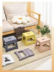 1pc Lightweight Foldable Mini Foot Stool - Sturdy & Durable, Height Adjustable, Ideal For Home, Kitchen, Bathroom, Fishing & Outdoor Adventure - Non-Slip, Easy Storage, Space-Saving