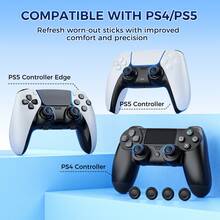 IINE Joystick Replacement Caps For PS 5/4 Controller, Easy To Install Thumb Stick Replacement Caps