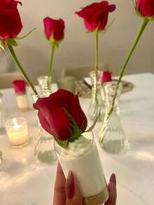 10/20/40/50pcs Mini Dessert Cups With Spoons, Small Tilted Transparent Plastic Cups For Pudding, Mousse, Jelly, Party, Mini Ice Cream Cakes, Dessert Decor, Birthday Party, Valentine's Day, Wedding Party And Other Events - Transparent - View 10