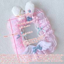 1pc Cute & Sweet 9-Slot Lace Photo Card Holder, Handmade DIY Finished Product Display Card Brick, Bow Plush Rabbit Ear Angel Wing Heart 2D Cartoon Anime Game Character Gachapon Card Sleeve, Celebrity Fan Collection B8 Card 3-Inch Photo Display Storage Card Sleeve, Fandom Transparent Pouch Lolita Card Sleeve - Multicolor - View 11