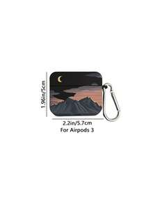 1pc Sunset Pattern Wireless Bluetooth Earphone Case Compatible With Apple 1/2/3/4, Pro/Pro2/Pro3 - Multicolor - View 12