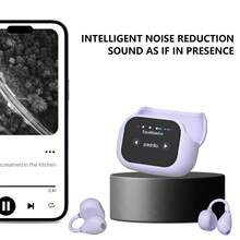 GTEQY Mini Wireless Earbuds: LED Touchscreen & Real-Time Translation | Noise Cancelling, Bluetooth 5.4, 10H Battery | Ergonomic & Comfortable Fit - Black - View 4