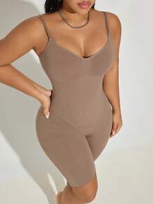 Bộ áo liền quần nâng ngực có dây đeo điều chỉnh được dành cho nữ cỡ lớn - Cà phê nâu - Xem 5