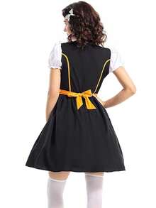 橙色女士慕尼黑啤酒节服装，包含围裙，巴伐利亚传统服饰，适合狂欢节、万圣节、女仆派对等场合。 - 橘色 - 查看 7