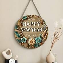 1个2D平面经典心形木质欢迎牌，2D花环装饰牌，家居装饰，多用途门挂墙饰，适用于后院、露台、海滩酒吧、卧室，送给朋友和同事的独特礼物 - 彩色 - 查看 8