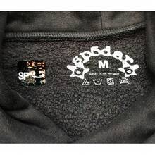 SP5DER Hoodie Cobweb Pattern Print Unisex Sweatshirt Men Women Graphic Outwear, Tracksuit Pullover Sweatshirt For Women Men Matching Hoodies For Couples - 黑色 - 查看 4