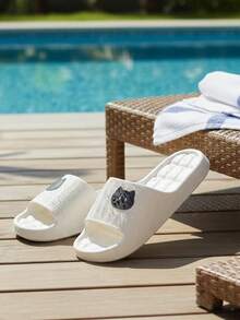 2022新款男士软底静音浴室防滑防臭拖鞋 - 白色 - 查看 1