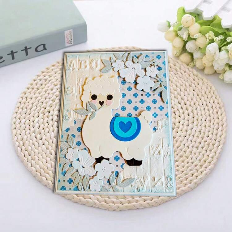 Creative Alpaca Cutting Dies, DIY Scrapbooking Album And Embossing Stencil, Greeting Card Making Tool, Card Paper Cutting Crafts ,Gift Card Making Template Die Cuts. - Silver - View 4