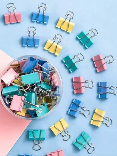 24pcs Colorful Long Tail Clips, Butterfly, Fish Tail, Goose Tail Shaped Paper Clips, Document Binder Clips, Office Supplies