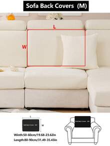 1件装弹力沙发套，防滑雪尼尔纯色全覆盖沙发座套，四季皆宜，可水洗，防尘，宠物友好，适用于卧室、办公室、客厅装饰，适合组合沙发和1/2/3/4人沙发。 - 白色 - 查看 14