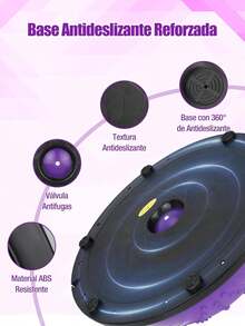 Spopal Disco de Equilibrio 46cm, Media Pelota de Equilibrio con Bomba, Pelota de Yoga 25cm y Banda Elástica, Kit 3-en-1 para Fitness en Casa,Yoga y Pilates[Morado] - Morado Violeta - Ver 5