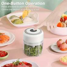 SOKANY 8.45oz Wireless Electric Mini Garlic Press, 23W High Power, Stainless Steel Triple Blade, USB Rechargeable. Suitable For Crushing Garlic, Chili, Onion, Ground Meat, Nuts, Etc. Great For Kitchen And Camping, Essential Food Processor Tool. - màu xanh lá - Xem 6