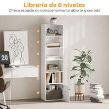 HOMCOM Estantes de livros - Blanco-40x30x156 cm - Ver 2