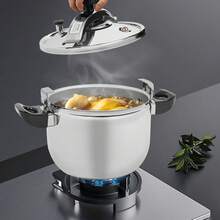 11l/11.62 Qt Stainless Steel Pressure Cooker, Multi-Functional Cooking Pot With Thickened Wall, Stainless Steel Pressure Canner, Large Capacity, Commercial Pressure Cooker Clamp On Type, Works On All Stovetops - Silver - View 4