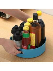 Multi-Function Rotating Tray Kitchen Organizer Cosmetics Organizer Non-Slip Storage Tray - Multicolor - View 5
