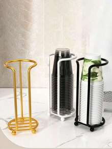 1pc Disposable Paper Cup Holder, Minimalist Paper Cup Rack, Multi-Functional Desktop Coffee/Tea Cup Storage Rack (Cups Not Included) - Multicolor - View 5