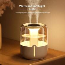 6.8L Air Humidifier For Sleep & Plant Care – Dual Mist Nozzles, 3-Degree Mist Output, Built-In Night Light, One-Touch Fill & Quick-Clean Design – Silent Operation For Bedroom, Office - 米色 - 查看 2
