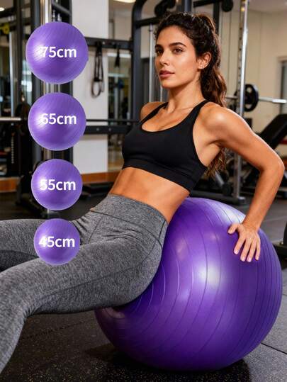 Exercise Ball, Yoga Ball, Pregnancy Ball, Birthing Ball, Large Exercise Ball, Swiss Ball, Large Yoga Ball, Yoga, Pilates And Fitness Ball - Home Gym And Office Chair Stability Ball, Core And Balance Training Accessory, Physical Therapy Equipment, Comes With Quick Inflation Pump, 4 Sizes: 45cm/55cm/65cm/75cm, Anti-Burst Anti-Slip Fitness Ball Suitable For Daily Workout And Yoga Practice