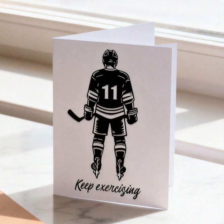 Creative Ice Hockey Player Cutting Dies, DIY Scrapbooking Album And Embossing Stencil, Greeting Card Making Tool, Card Paper Cutting Crafts ,Gift Card Making Template Die Cuts. - Silver - View 1