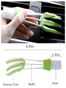 1/2/4PCS Dual Head Mini Dustproof Louver Cleaner, Car Ventilation Brush, Window Louver Brush, Handheld Magic Dust Collector, Suitable For Household Car Office Cleaning Brush And Dust Collector 2One-Piece Car Air Conditioner Vent Brush, Dual-Headed Soft Bristle Brush For Cleaning Dashboard And Air Conditioning Vents, Interior Cleaning Accessory - 彩色 - 查看 4