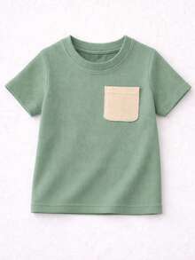 2 Peças Conjunto Menino de Verão infantil Camiseta e Shorts Elegante Estiloso - Verde Menta - Visão 3