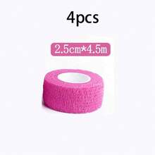 4pcs 5cm*4.5m Self-Adhesive Bandage, Breathable, Elastic Sports Self-Adhesive Tape - Pink - View 6