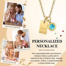 1pc Initial Necklaces For Women Dainty Gold Birthstone Necklace For Women,Letter Necklace Non Tarnish Tiny Emerald Pendant ,Gold Jewelry Birthday Gifts. - Gold - View 6