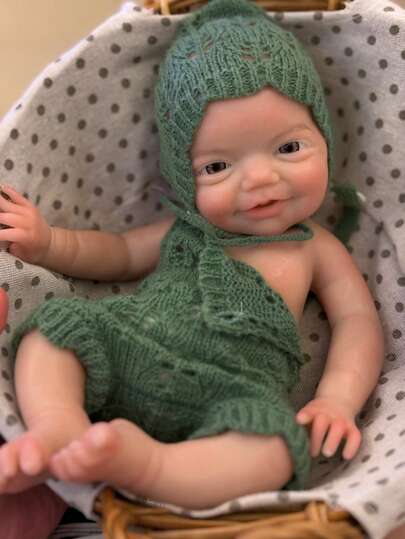 1pc 13 Inch All Silicone Reborn Baby Doll, Anatomically Accurate Boy Doll, Washable Soft Touch Newborn, Handmade Painted Or Unpainted Playmate, Birthday/Holiday Gift For Girls