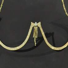 1件新款蝴蝶流苏水晶装饰身体链，时尚夜店装扮