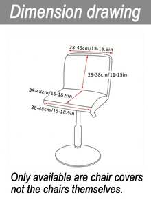 1pc/4pcs/6pcs Silver Fox Plush Low Back, Solid Color Elastic Full Wrap Low Back Chair Cover, Soft & Skin-Friendly Anti-Dirty Low Back Chair Slipcover, Suitable For Dining Room, Study, And Other Chair Decoration, Room Decor - Multicolor - View 3