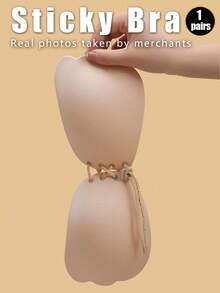 2 Pairs /1 Pair Of Strapless Invisible Bras, Reusable Folding Bras, Women's Invisible Bras, Invisible Backless Bras With Breast Stickers, Large Bras, Suitable For Most People - Multicolor - View 16