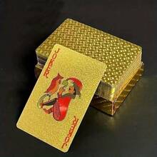 PVC Plastic Waterproof Gold Poker Cards, Tabletop Game Cards Suitable For Party Gifts - Multicolor - View 3