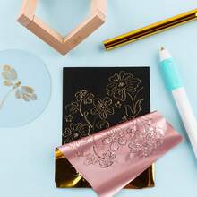 5m Silver/Gold/Purple Glitter Hot Stamping Foil Roll, Suitable For Hot Stamping Machine/Pen, DIY Heat Transfer Printing Hot Stamping Paper Set - Multicolor - View 4