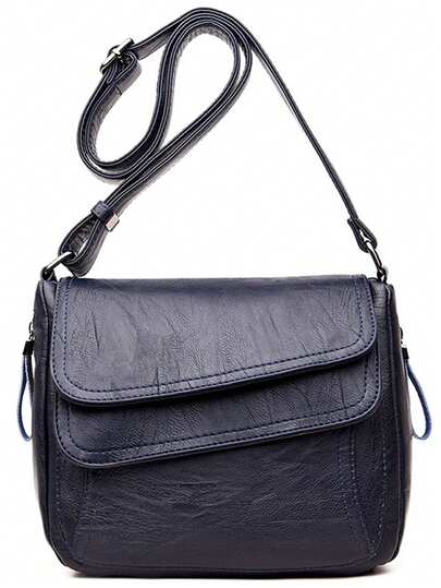 1pc Women's Fashion Double Flap Shoulder Bag, Classic Minimalist Small Square Crossbody Bag