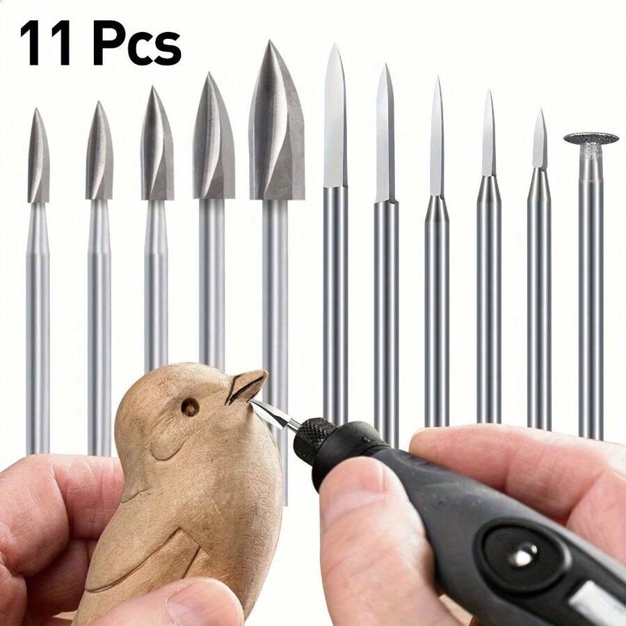 6/11pcs Carving Knife Set, Wood Carving Tools, Engraving Knives, Carving Drill Bits - Multicolor - View 1