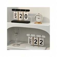 Nordic Minimalist Creative Flip Calendar, Desk Calendar Ornament, Home Living Room Dining Table Coffee Table Office Desk Decoration, Valentine's Day Gift. - màu đen - Xem 2